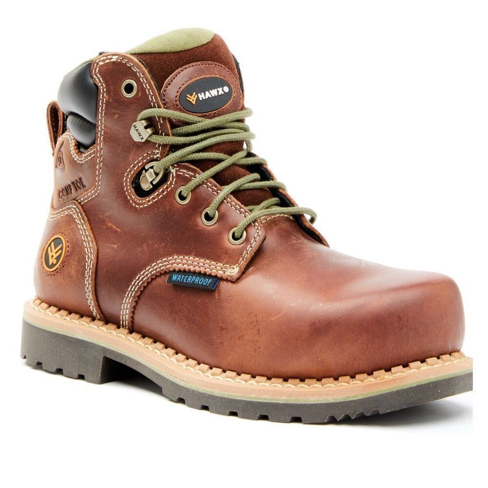 HAWX WOMEN'S PLATOON WATERPROOF WORK BOOTS - COMPOSITE TOE Size 6B Nwt